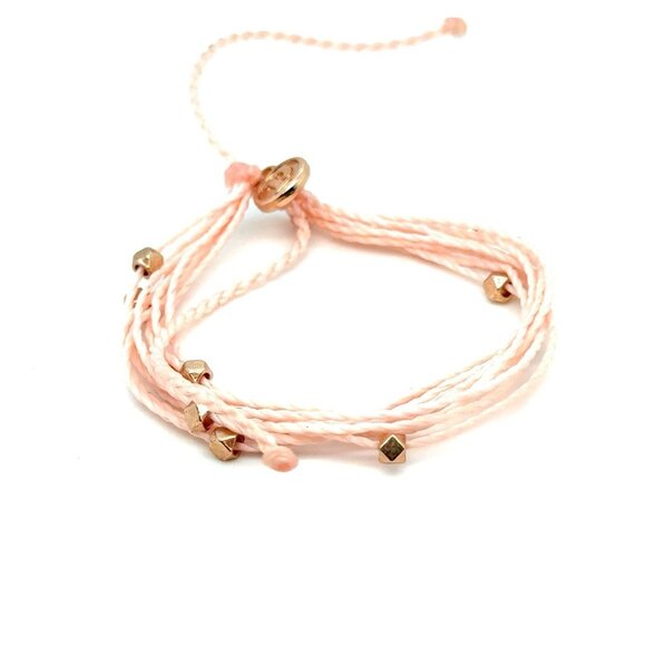Pura Vida Pink Strand Rose Gold Beads Bracelet - Picture 1 of 3